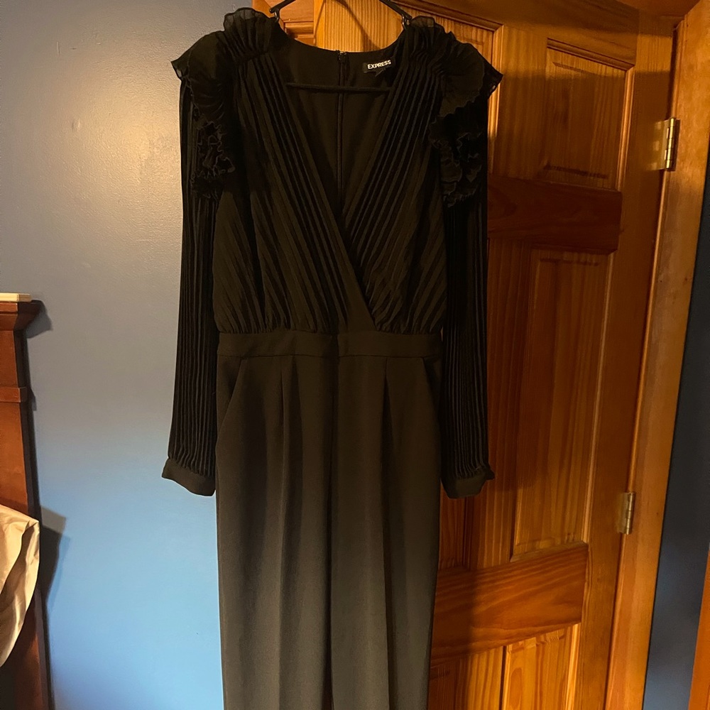 Express black pleated jumpsuit